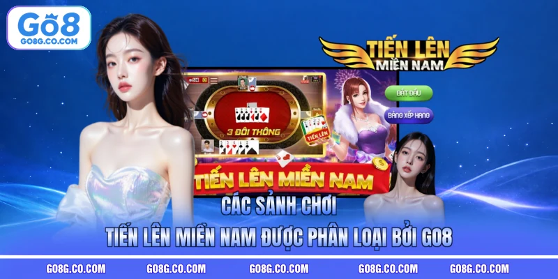 Các sảnh chơi Tiến lên miền Nam được phân loại bởi GO8